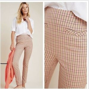 Anthropologie Essential Slim Plaid Pants Size 6